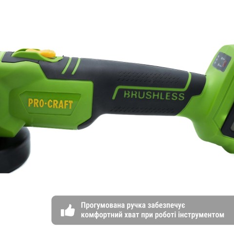 Бесщеточная аккумуляторная болгарка Procraft PWA216