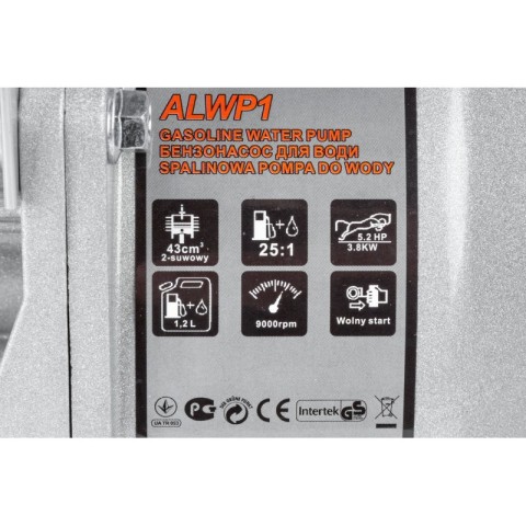 Мотопомпа бензинова для води ALFA ALWP1 3800 Вт.