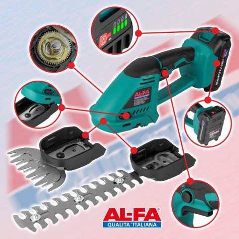 Ножиці-кущоріз акумуляторні ALFA ALCHT21V-2AH