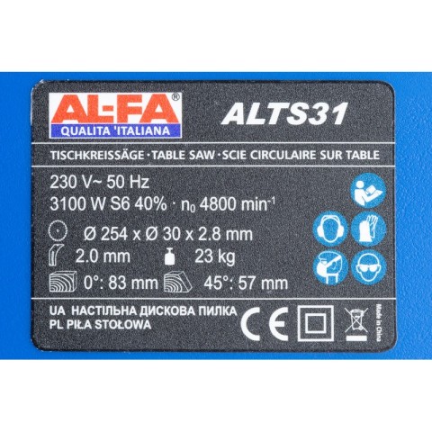 Настільна дискова пилка для дерева ALFA ALTS31 3100 Вт.