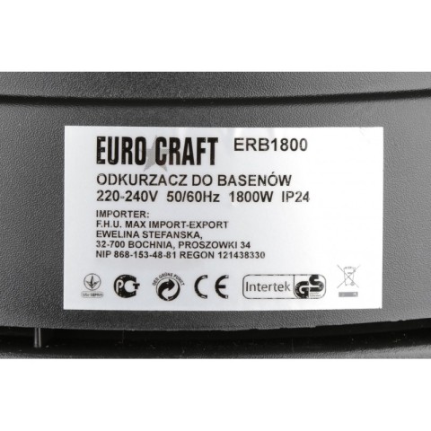 Пилосос промисловий для басейнів EURO-CRAFT ERB1800 1800 Вт.