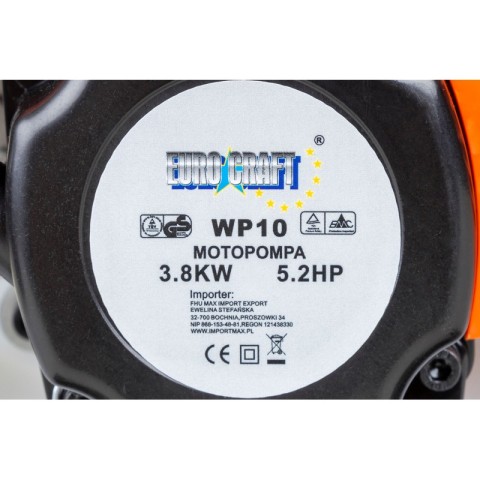 Мотопомпа бензинова для води EURO-CRAFT WP10 3800 Вт.