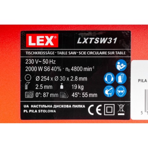 Настільна дискова пилка для дерева LEX LXTSW31 3100 Вт.