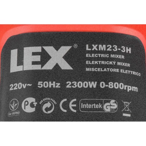 Міксер електричний LEX LXM23-3H + 3 насадки міксера 2300 Вт.
