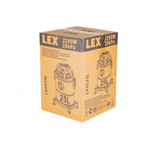 Пилосос промисловий LEX LXVC25L – 25 літрів 2200 Вт.