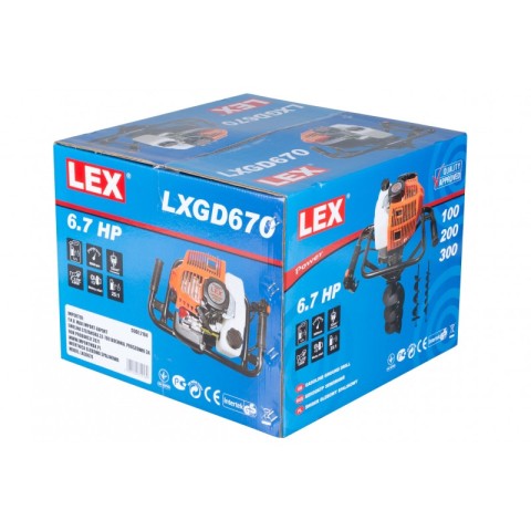 Бензобур земляний LEX LXGD670 4900 Вт. + 3 свердла та подовжувач