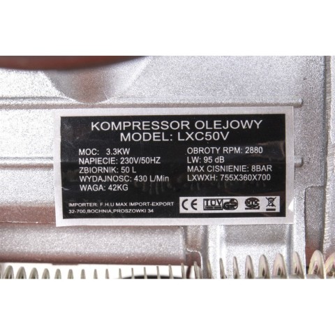 Компресор 2-поршневий LEX LXC50V 3,3 кВт. 50 літрів