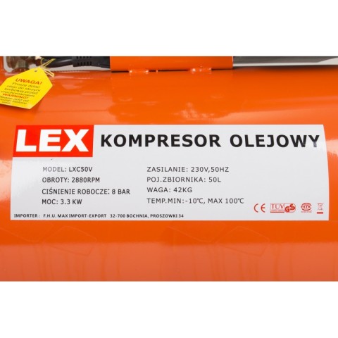 Компресор 2-поршневий LEX LXC50V 3,3 кВт. 50 літрів