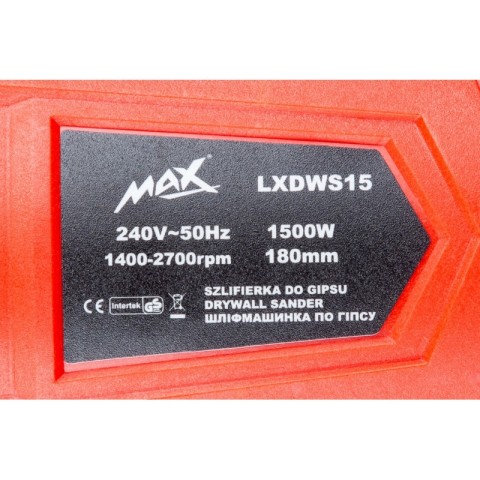 Шліфмашинка для стін та стелі MAX MXDWS15 1500 Вт. з діодною підсвіткою