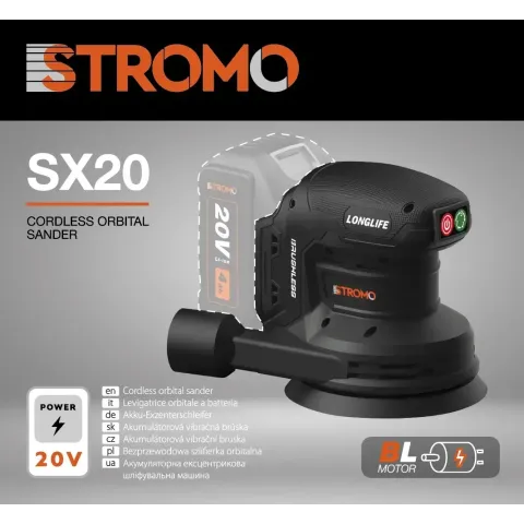 Акумуляторна ексцентрикова шліфмашина Stromo SX20 (без АКБ та ЗП)