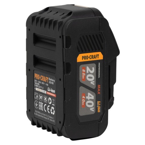 Аккумуляторная батарея Procraft Battery20/40 (20В 8Ач, 40В 4Ач)