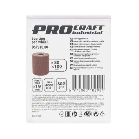 Абразивный барабан со щеткой из нетканого материала Procraft DSP810.80
