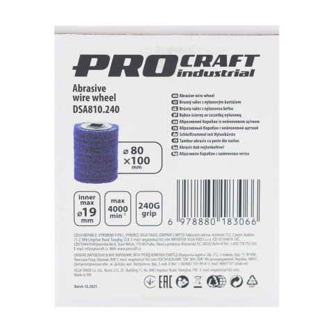 Барабан абразивный с нейлоновой щеткой Procraft DSA810.240