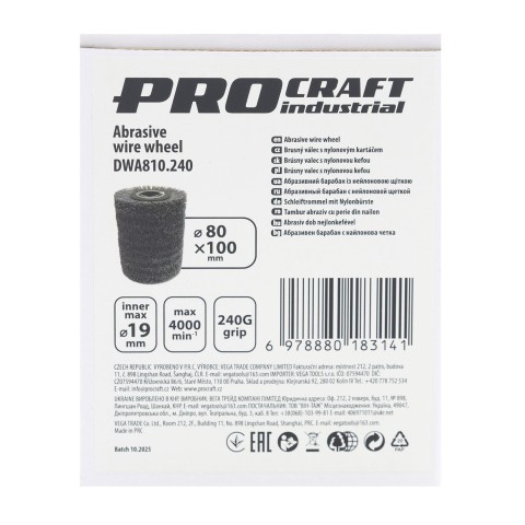 Барабан абразивний з нейлоновою щіткою Procraft DWA810.240