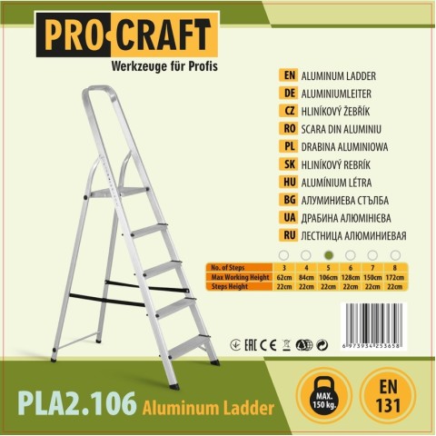 Драбина-стрем'янка алюмінієва Procraft PLA2.106