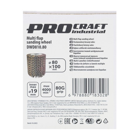 Барабан мульти-пелюстковий шліфувальний Procraft DWD810.80