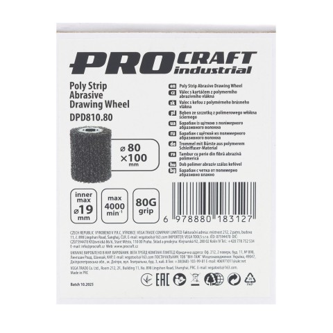 Барабан со щеткой из полимерного абразивного волокна Procraft DPD810.80
