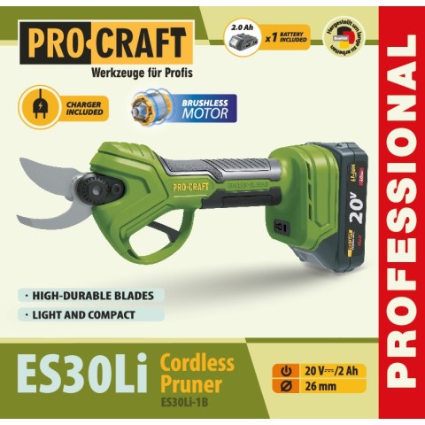 Аккумуляторный секатор Procraft ES30Li (с 1 акб)