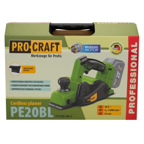 Акумуляторний рубанок Procraft PE20BL (Без АКБ та ЗП)