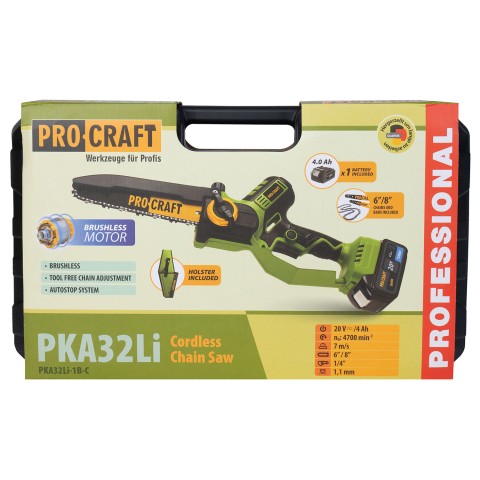 Аккумуляторная цепная пилка Procraft PKA32Li (С 1 акб) Кобура