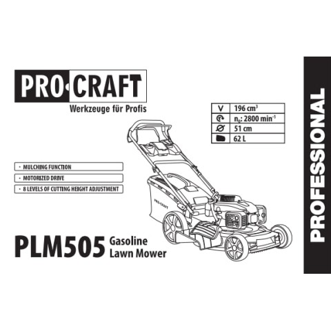 Газонокосилка бензиновая Procraft PLM505