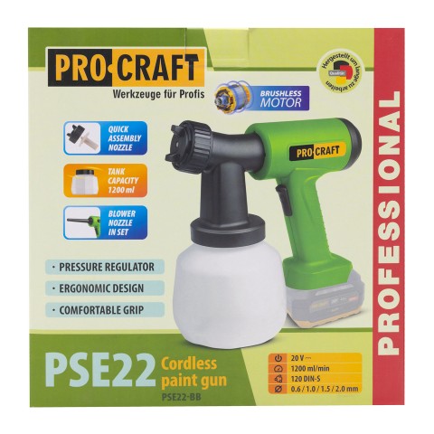 Акумуляторний фарбопульт та повітродувка Procraft PSE22 (без акб та зп)