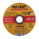 Диск отрезной керамический Procraft YCD115x1.0 115 мм 1,0 мм 22,2 мм