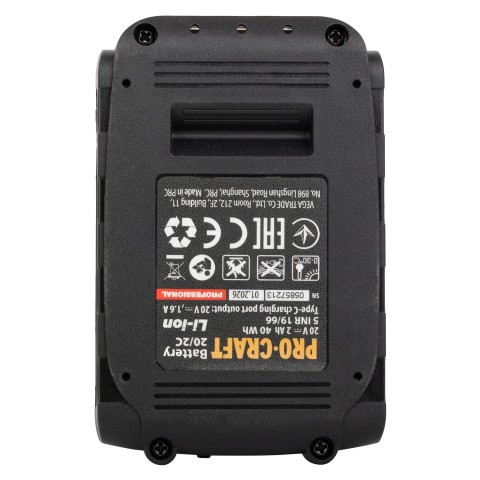 Аккумуляторная батарея Procraft Battery20/2C 2 А·ч Type-C