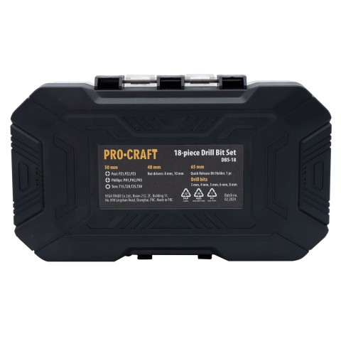 Набір свердл та біт Procraft DBS18