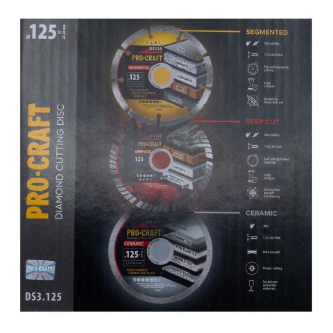 Набір алмазних дисків Procraft DS3.125 125 мм 22.23