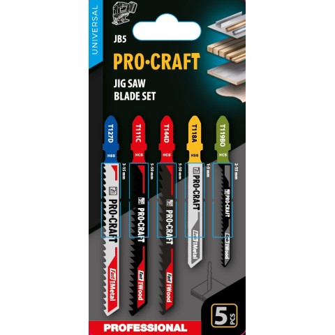 Набір пильних полотен для лобзика Procraft JB5