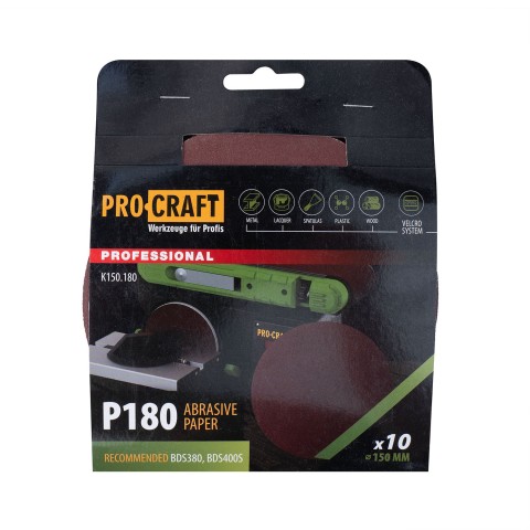 Круг шліфувальний самозачепний Procraft K150.180 UNIVERSAL (набір 10 шт.)