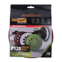 Круг шлифовальный самозацепной Procraft KD225.120 UNIVERSAL (набор 10 шт.) 10 отв.