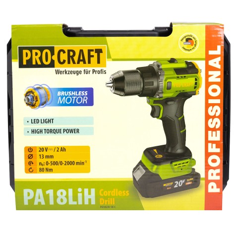 Шуруповерт Procraft PA18LiH (з 1 акб і зп)