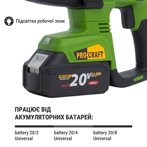 Аккумуляторный перфоратор Procraft PHA40 Кейс (без АКБ и ЗУ)