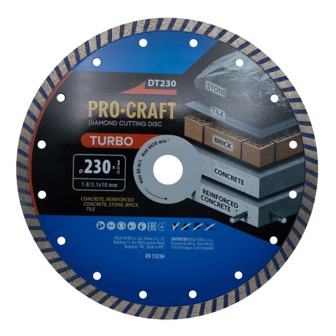 Алмазный диск Procraft DT230 230мм 22,23мм 3.1 мм