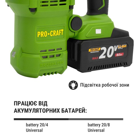 Аккумуляторный перфоратор Procraft PHA50 Кейс (с 1 акб и ЗП)