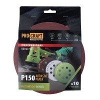 Круг шлифовальный самозацепной Procraft KD180.150 UNIVERSAL (набор 10 шт.) 8 отв.