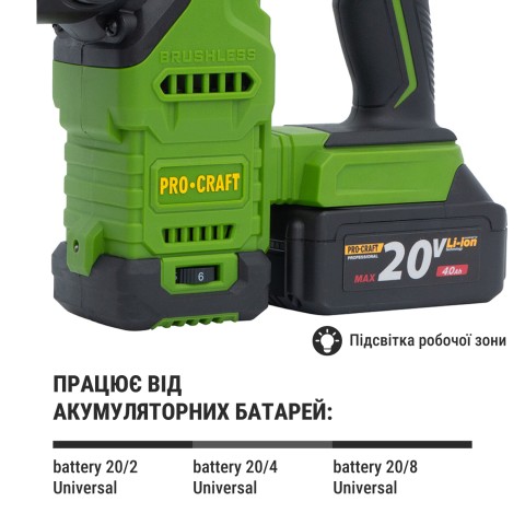 Аккумуляторный перфоратор Procraft PHA30 Кейс (без АКБ и ЗУ)