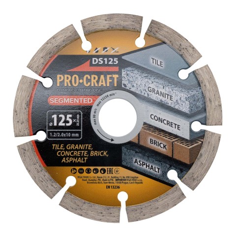 Алмазний диск Procraft DS125 125мм 22,23мм 2.0 мм