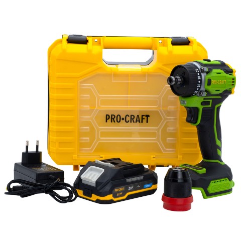 Шуруповерт Procraft PA18Pro DFR (з 1 АКБ 2Аг)