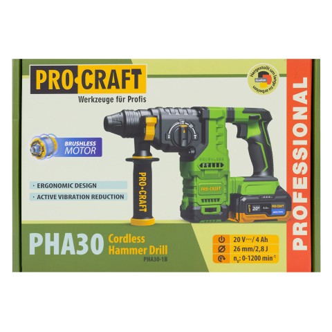 Аккумуляторный перфоратор Procraft PHA30 (1 акб)