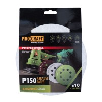 Круг шлифовальный самозацепной Procraft KB180.150 UNIVERSAL (набор 10 шт.) 8 отв.