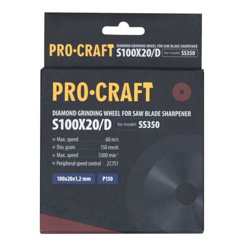 Заточувальний алмазний диск Procraft S100X20/D до SS350