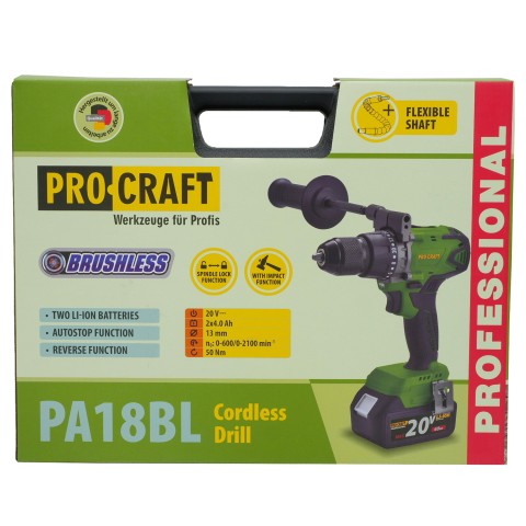 Шуруповерт Procraft PA18BL Universal Extra (без акб та зп)