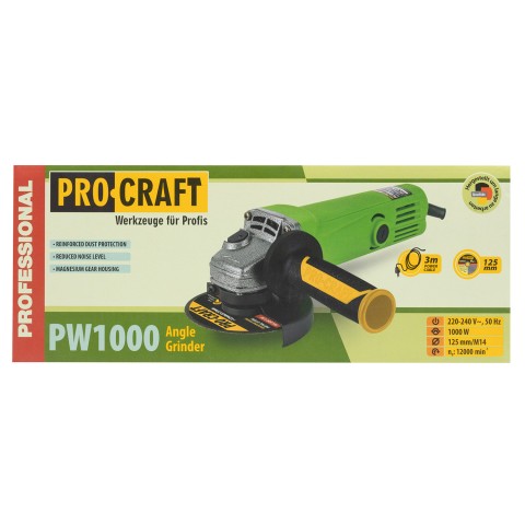 Углошлифовальная машина Procraft PW1000 125 мм