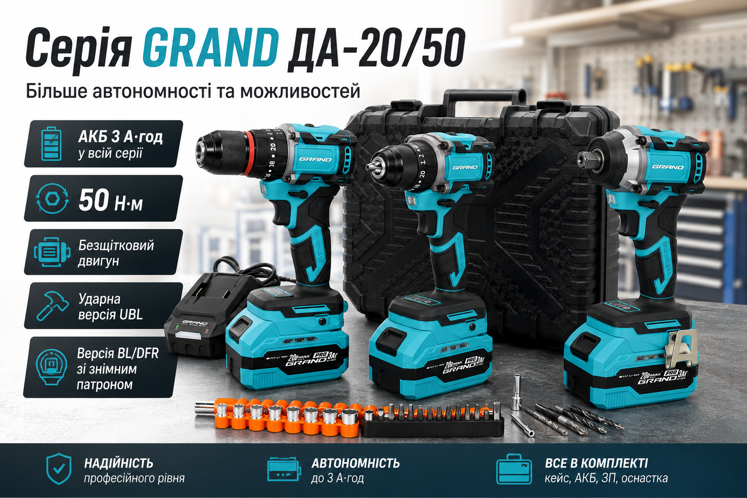 Шуруповерти GRAND ДА-20/50 у роботі